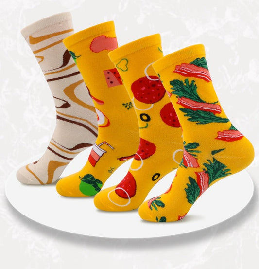 Close-up of the sock slices in the pizza box